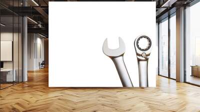 Spanners on white background Wall mural