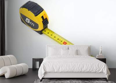 Tape measure isolated on white background Wall mural