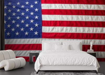 USA flag wave background, American National Holiday, Memorial and Independence day, above view Wall mural