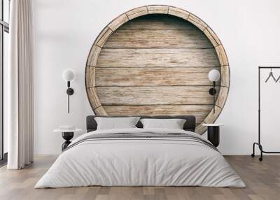 Wooden barrel on white background. 3d illustration Wall mural