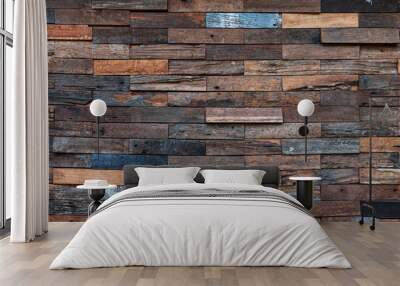 exposed wooden wall exterior, patchwork of raw wood forming a beautiful parquet wood pattern,Wood wall pattern Wall mural