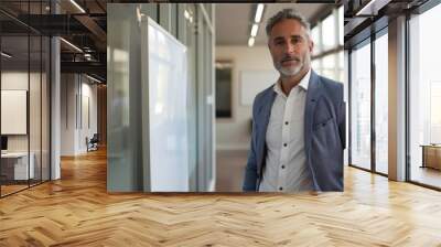 Confident Businessman in Office Setting Wall mural