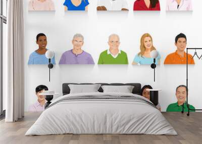 Illustration of diverse people vector design illustration Wall mural