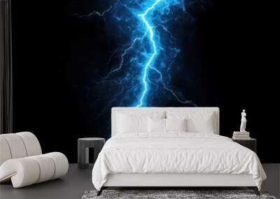 A blue lightning effect storm thunderstorm. Wall mural