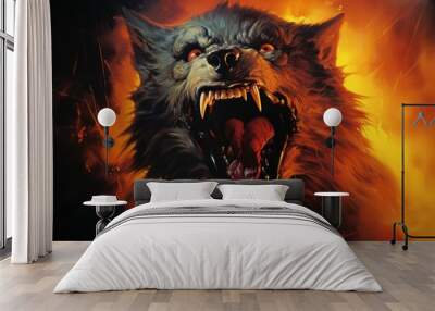 A werewolf mammal animal representation. Wall mural