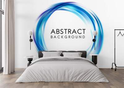 Abstract background design in blue Wall mural