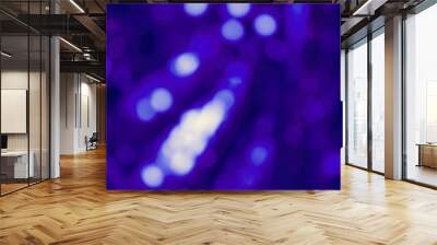 Abstract blue bright bokeh lights Wall mural