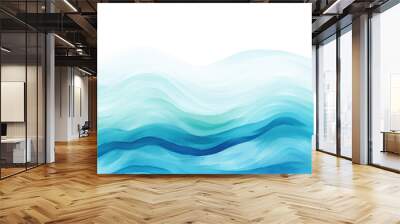 Abstract blue ocean waves  png paint texture overlay, transparent background Wall mural