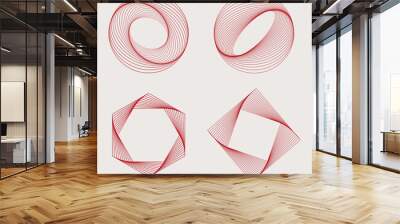 Abstract geometric elements set vector Wall mural