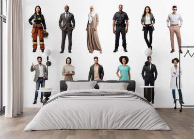 Adult, full body, people png element set on transparent background Wall mural