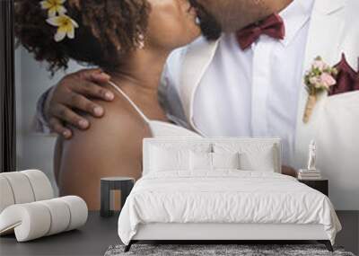 African American couple's wedding day Wall mural