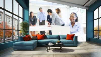 African Ethnic Woman Working in the Office Wall mural