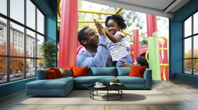 African father and child on a park Wall mural