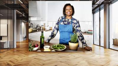 African woman in the kitchen Wall mural