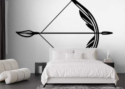 Arrow and bow line art illustration Wall mural