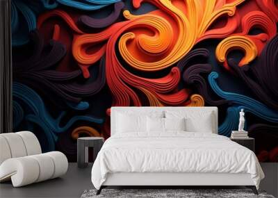 Art backgrounds pattern swirl. Wall mural