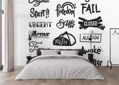 Artwork Typographic Illustration Style Concept Wall mural