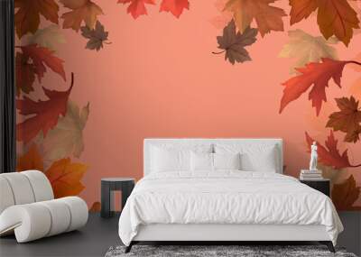 Autumn leaves background Wall mural