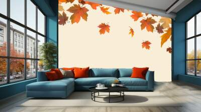 Autumn leaves background Wall mural