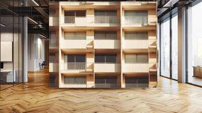 Balconies of modern apartment building architecture balcony city. Wall mural