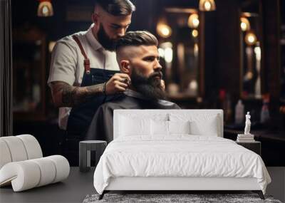 Barber barbershop adult beard. Wall mural