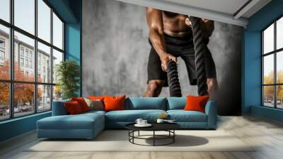 Battle ropes exercise Wall mural