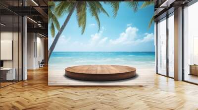 Beach background wood sky outdoors. Wall mural