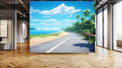 Beach road landscape outdoors. Wall mural