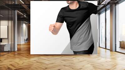 Black and gray t-shirt men’s activewear Wall mural