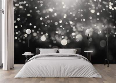 Black and white bokeh effect background light backgrounds outdoors. Wall mural