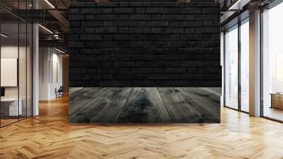 Black brick wall Wall mural