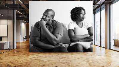 Black couple having an argument Wall mural