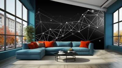 Black neural network illustration Wall mural