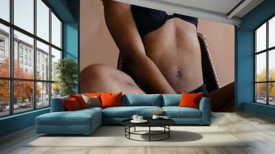 Black woman in a bra Wall mural