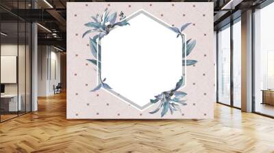 Blank floral badge Wall mural