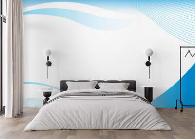 Blue curve frame template design element Wall mural