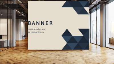 Blue geometric pattern on beige business banner template vector Wall mural