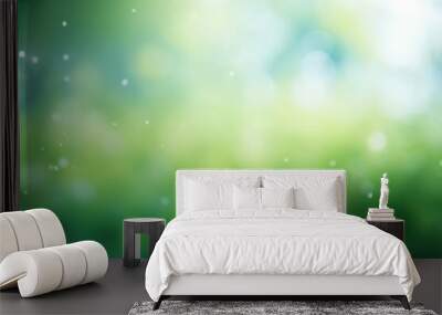 Bokeh Green nature background green backgrounds outdoors. Wall mural