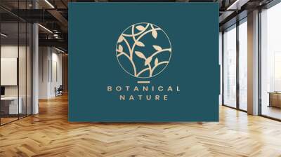 Botanical floral illustration Wall mural