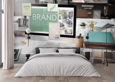 brand branding label marketing profile trademark concept Wall mural