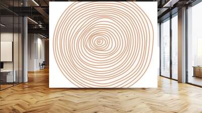 Brown spiral png sticker, modern design, transparent background Wall mural