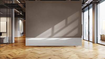 Brown wall in an empty room with concrete floor Wall mural