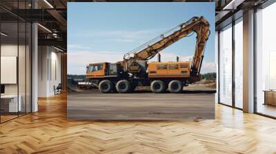 Bulldozer vehicle truck transportation. Wall mural