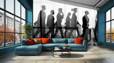 Business people commuting to the office Wall mural