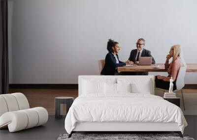 Business people discussing in a meeting room Wall mural