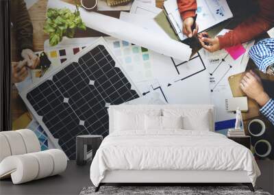 Business People Discussion Solar Power Energy Concept Wall mural