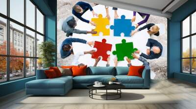 Business People Jigsaw Puzzle Collaboration Team Concept Wall mural