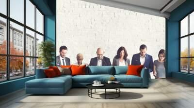 Business People Meeting Corporate Digital Device Connection Conc Wall mural