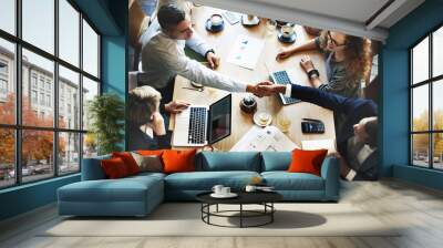 Business People Meeting Discussion Corporate Handshake Concept Wall mural