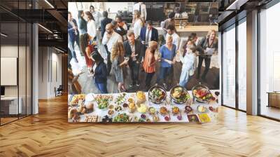 Business People Meeting Eating Discussion Cuisine Party Concept Wall mural